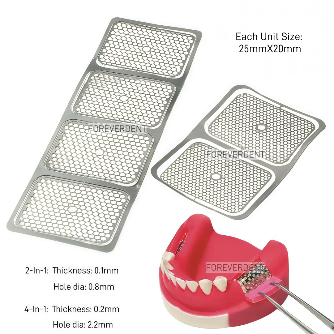 2/4-in-1 زراعة الأسنان شبكة تيتانيوم تجديد العظام الفضية GBR مرنة وآمنة لجراحة الفم #1