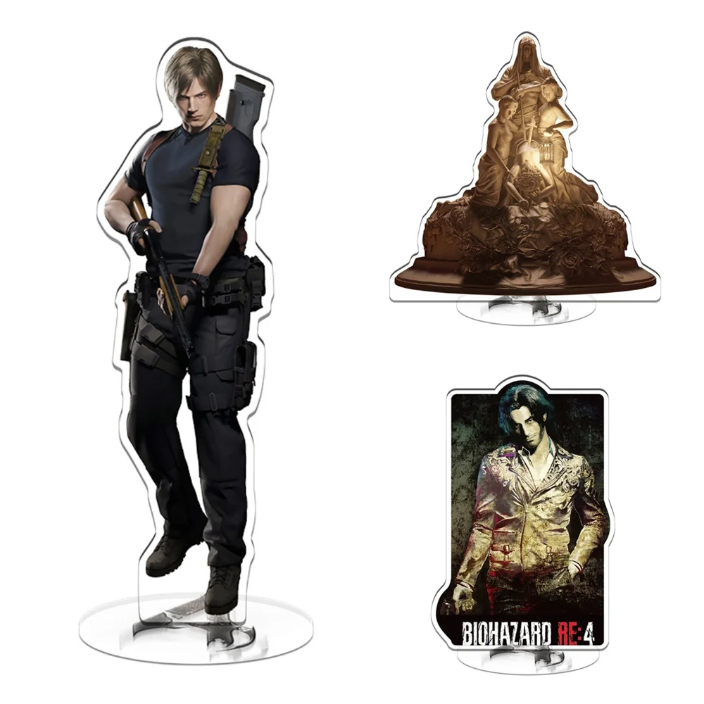 RE4 Resident Evil 4 Castle Reset Leon Scott Kennedy Keychain Acrylic Stand Model Plate Gift Wholesale Game Related Products