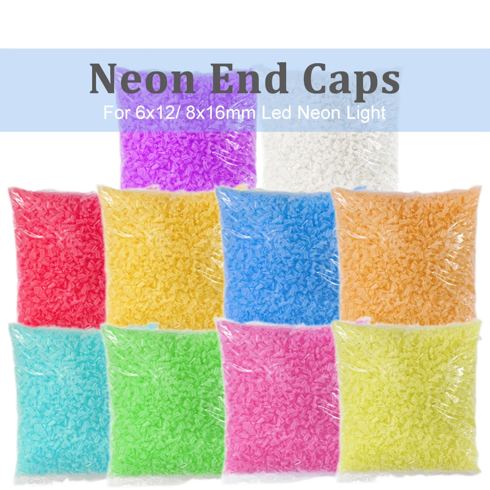 LED Strip End Cap High Quality Flexible Plastic Accessories Buckle For DIY Sign 6X12mm 8X16mm Neon 2835 Light Tape Tube