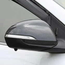 For Kia Stonic 2017 2018 - 2022 Car Side Door Rearview Mirror Cap Cover Trims Protector Sticker ABS Carbon Fiber Car Accessories