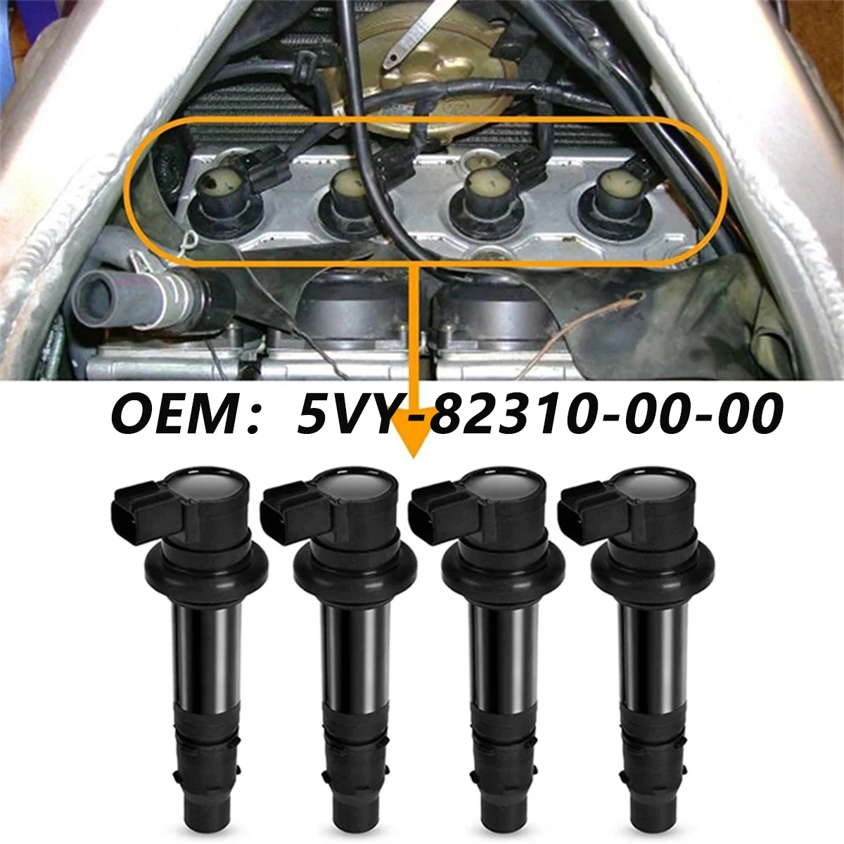 

4 шт. катушка зажигания F6T558 F6T560 для Yamaha YZF R1 R6 R6S VMX V Max 2002-2017 5VY-82310-00-00