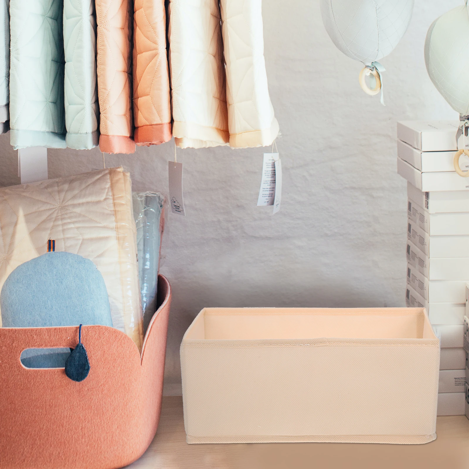 

6pcs Underwear Storage Boxes Beige Sock Baby Drawer Organizers Foldable Bra Containers Closet Organizer Cloth Household