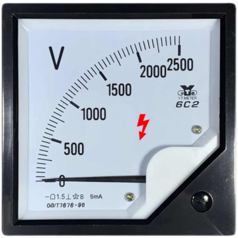 

6c2 2500V/5mA Fixed Value Resistance Medium Frequency Furnace Voltmeter High Voltage DC KV Non-Straight Use Pointer DC