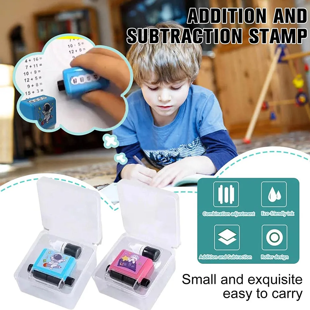 New Roller Addition and Subtraction Math Stamp Simple and Quick Teaching of Math Addition and Subtraction Exercises with Ink