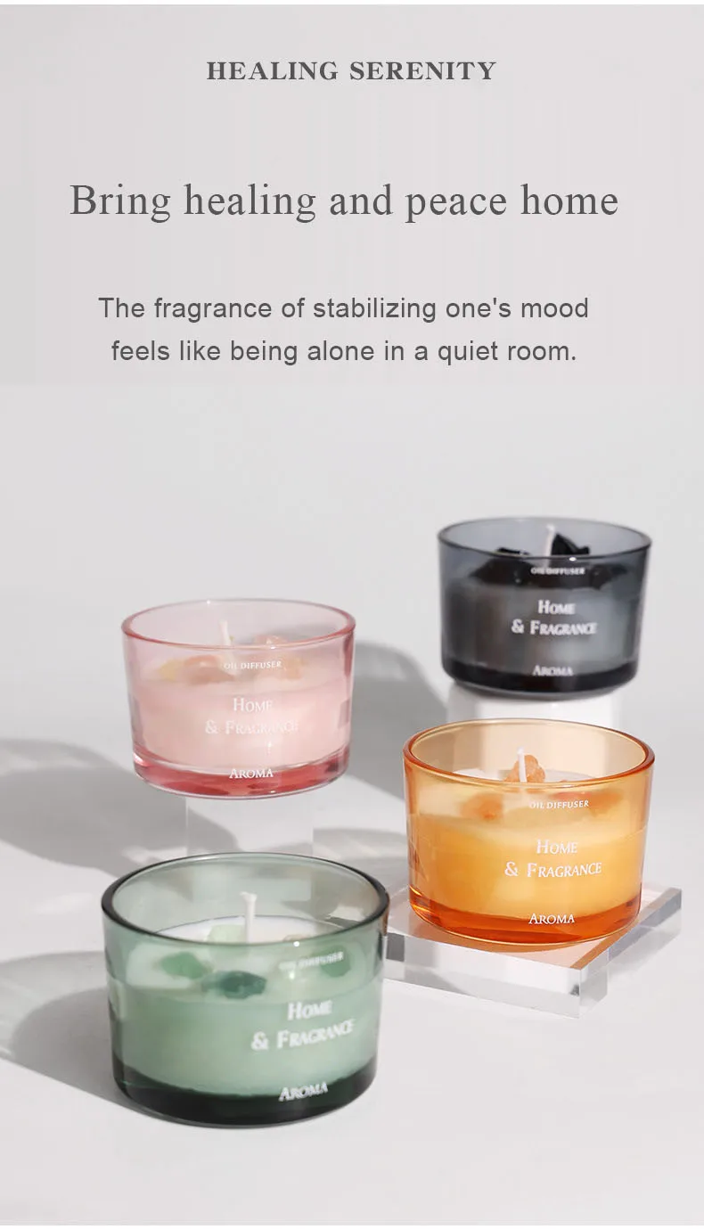 Aroma Candle Gift Box Soybean Wax Macaron Series New Cute Scented Jar Candle Crystal Cup Souvenir