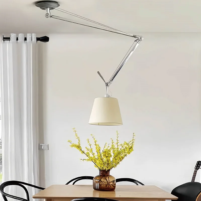 Mechanical Long-arm Ceiling Lamp Restaurant Bedroom Study Creative Adjus Telescopic Single/Double-head Chandelier Interior