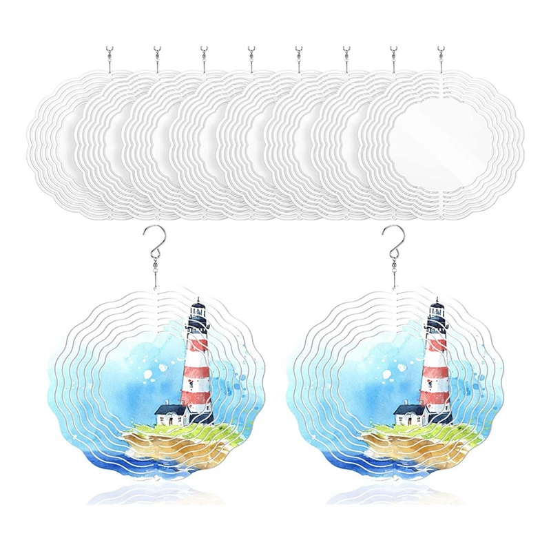 

5PCS 10 Inch Dye Sublimation Spinner Hanging Wind Spinners For Indoor Outdoor Garden Decoration