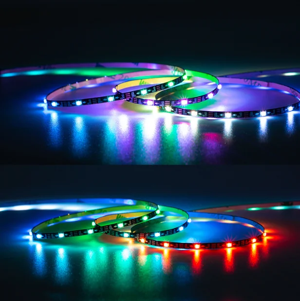 WS2812B Narrow Width PCB Pixel LED Strip 60leds/m 3mm 2020 SMD 4mm 3535 SMD 5mm 5050 SMD RGB Individually Addressable Tape 5V