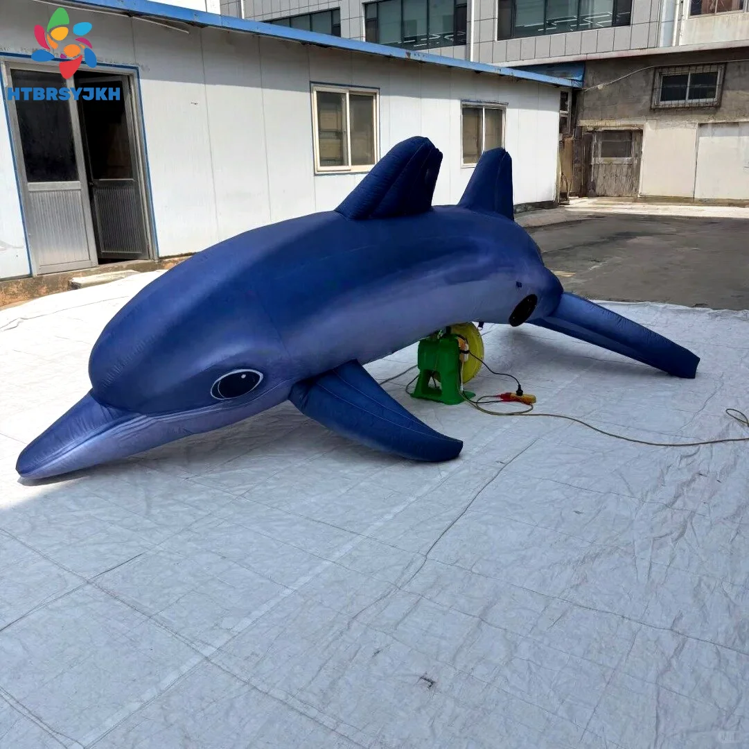 

Inflatable dolphin, realistic design, marine animal model, decorative accessories for events