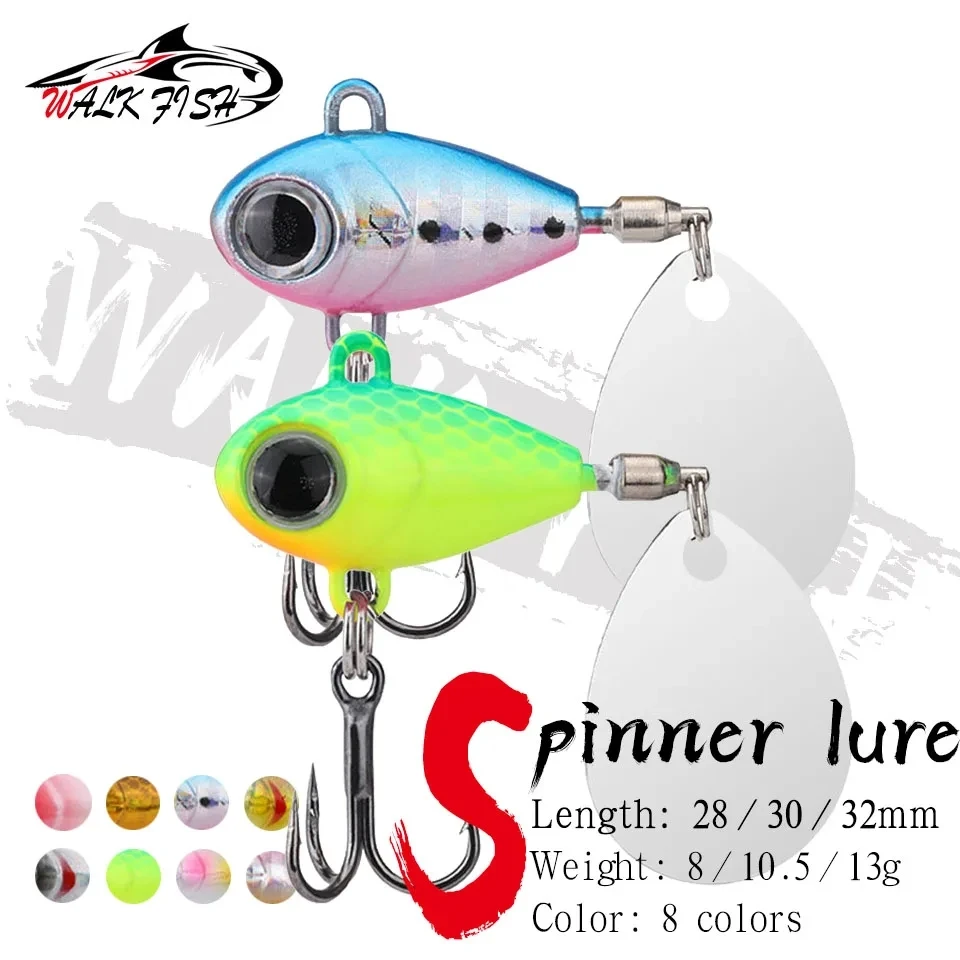 WALK FISH 8g 10,5g 13g Spinner Köder Sinkende Metall Jig VIB Chatterbait Rotierenden Schwanz Vatalion Köder angeln Bass Löffel Wobbler