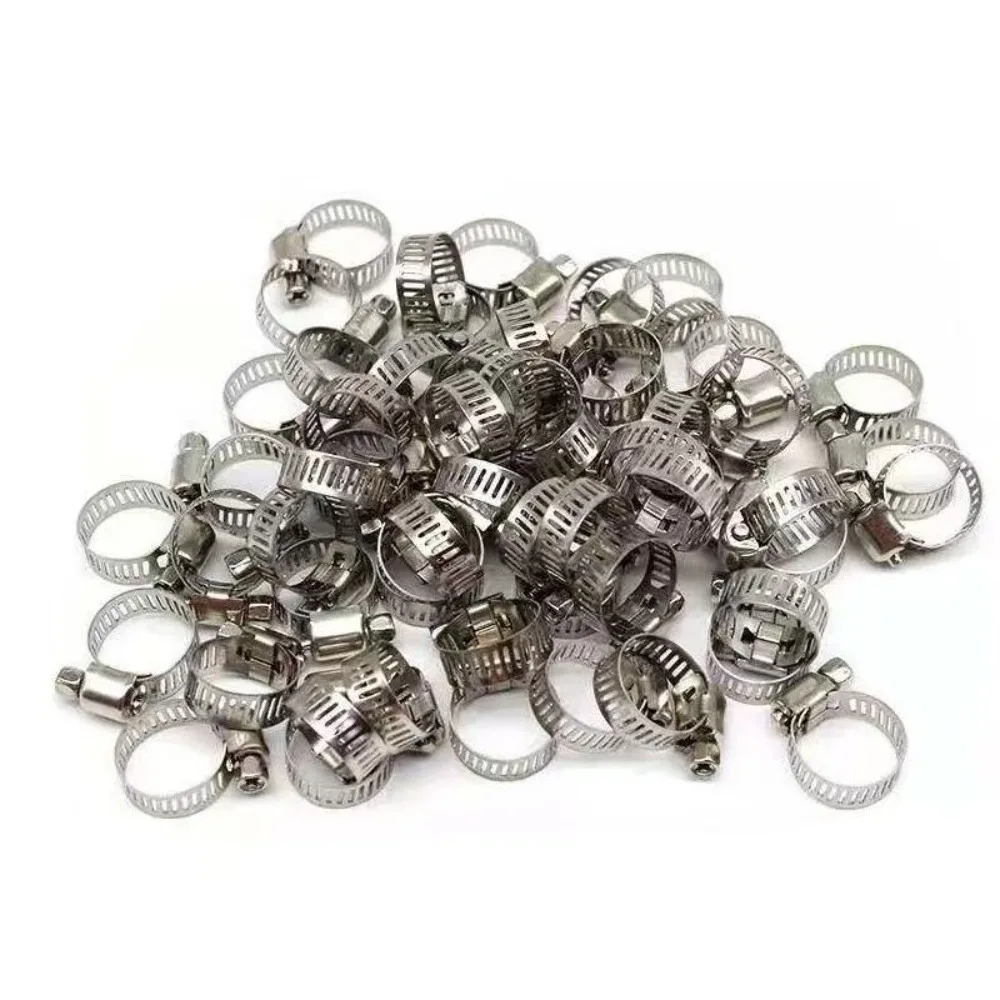 45-100pcs Adjustable Hose Clamps Stainless Steel Hoop Clamp Hose Clamp for Pipe Fuel Tube Faucet Fasteners Assortment Kit