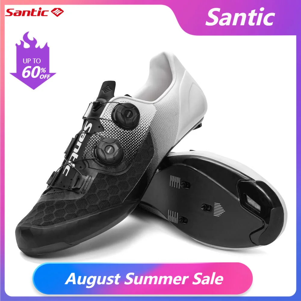 Santic Cycling Shoes Road Bike Cycling Lock Shoes Riding Equipment Grade 14 Carbon Fiber Sole
