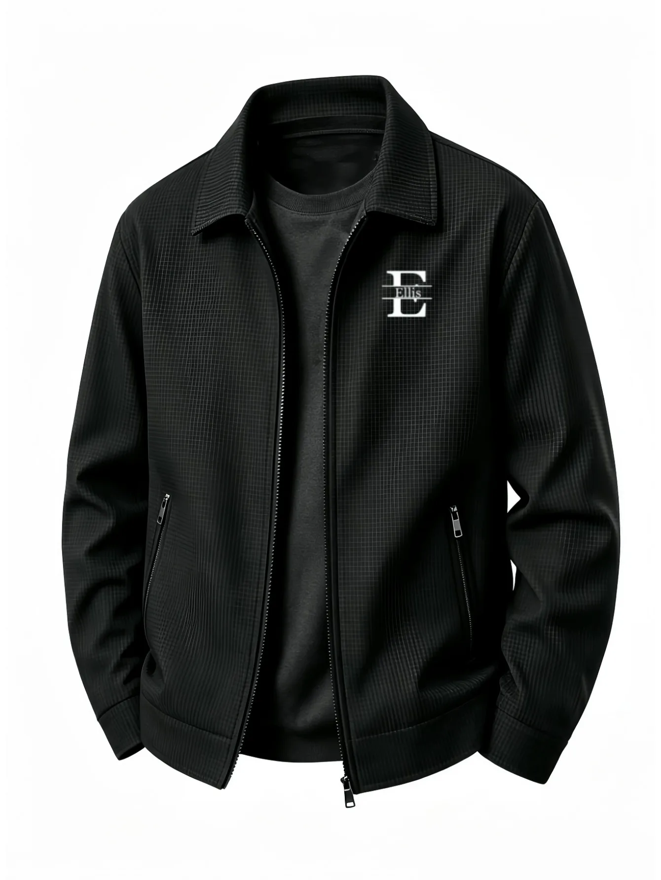 Men's Lightweight Collar Zipper Jacket Spring and Summer Men's High-end Business Casual Jacket Lightweight Texture
