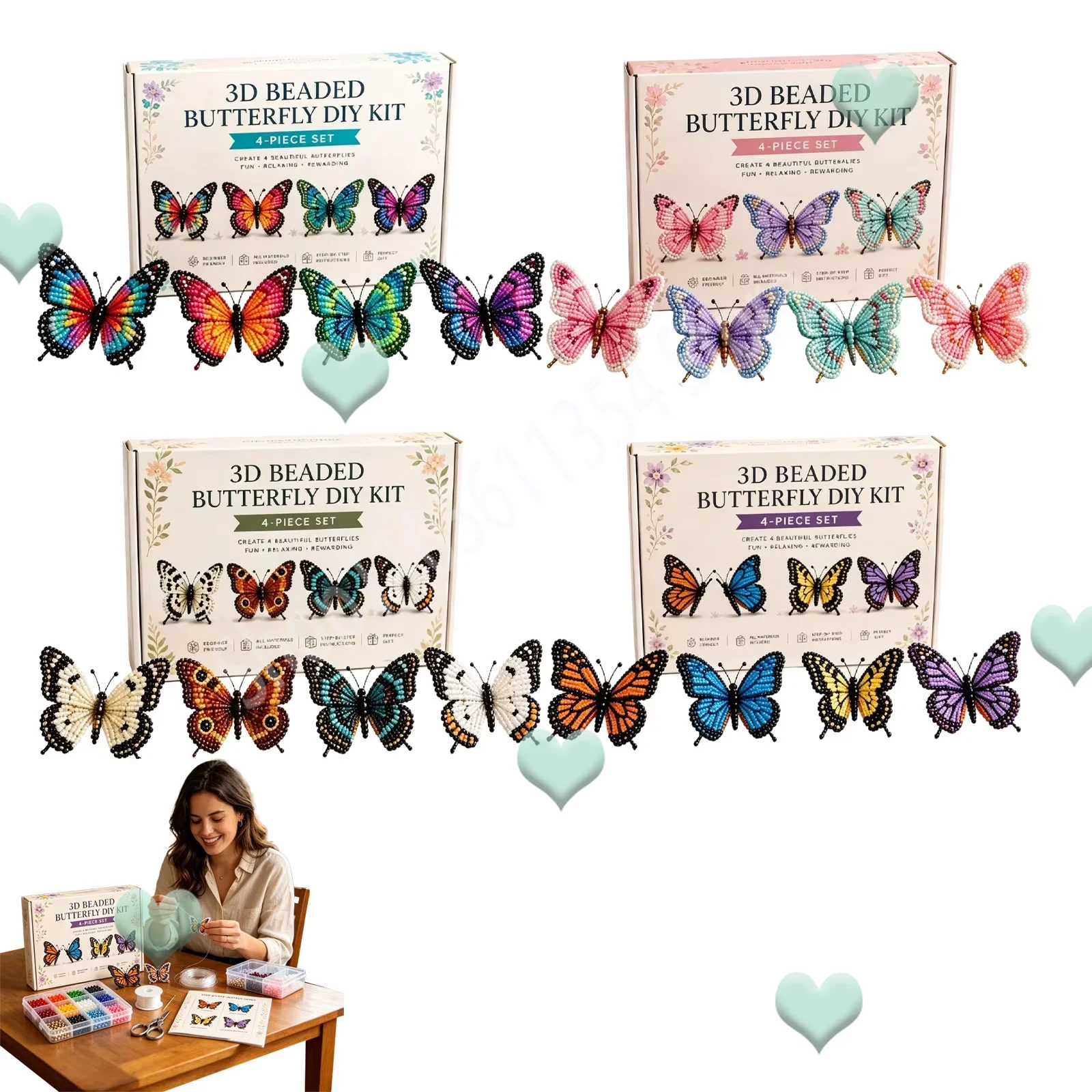 Kit DIY Kupu-kupu 3D Berhias M - Jewelry Making Education ulasan dan harga