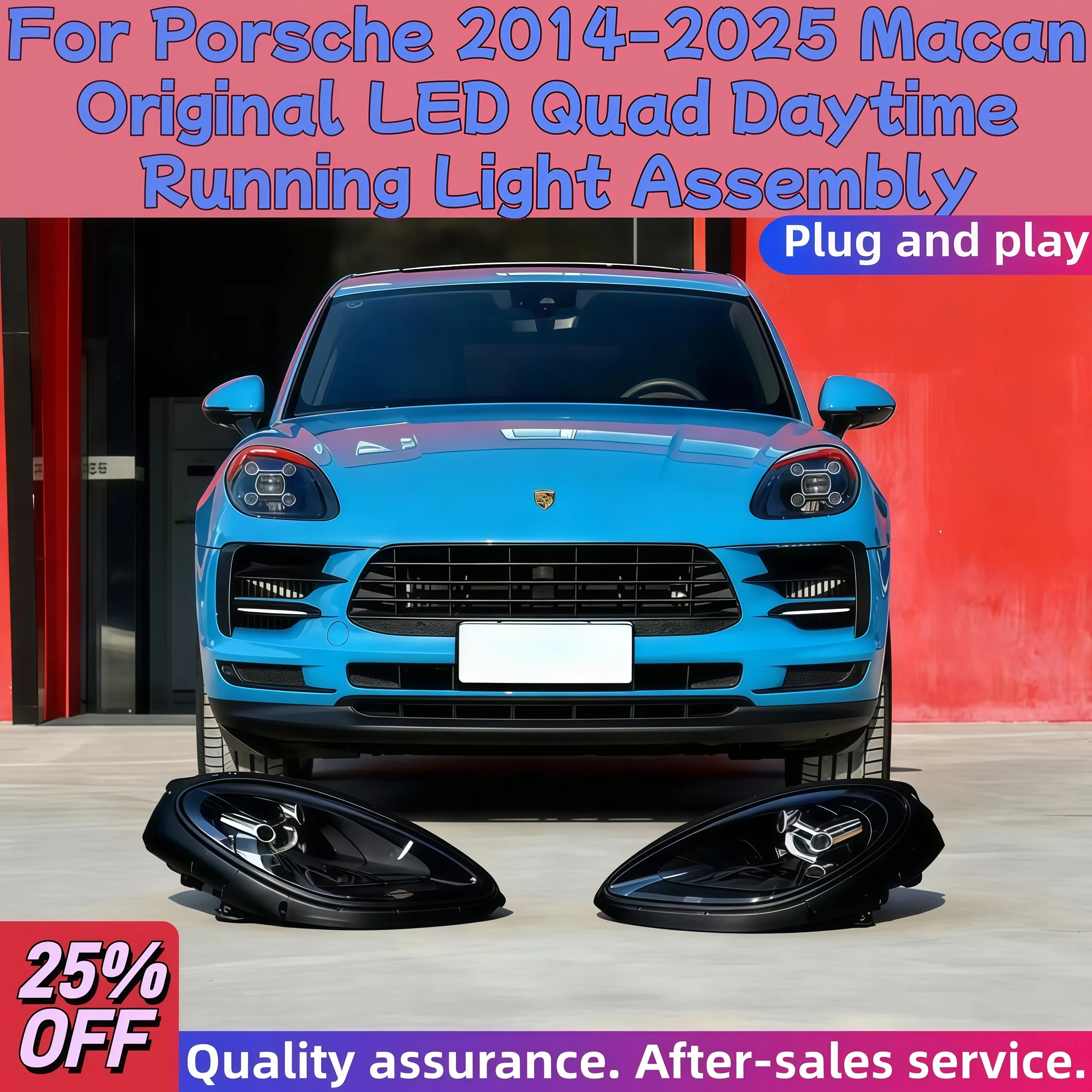 

Car Lights For Porsche 2014-2025 Macan Original LED Quad Daytime Running Light Assembly Headlight Auto Accessories Plug and play