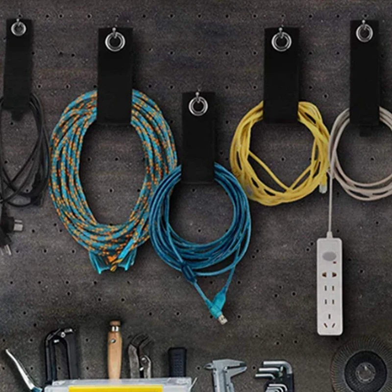 تمديد الحبل المنظم هوك وحلقة ، منظم الحبل ، الأشرطة كابل للحبال ، شماعات ، 24 قطعة