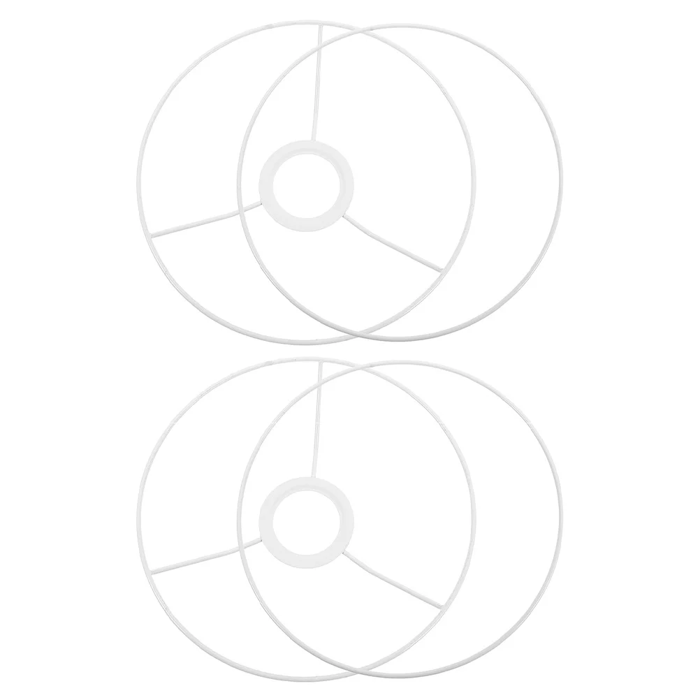 

2Pairs DIY Vintage Round Lampshade Frame Metal Lampshade Holder E27 Base for Table Floor Pendant Lamp Making Supplies and Lamp