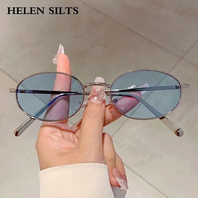 Fashion Oval Sunglasses Men Women Gradient Ocean Lenses Luxury Brand Stylish Shades