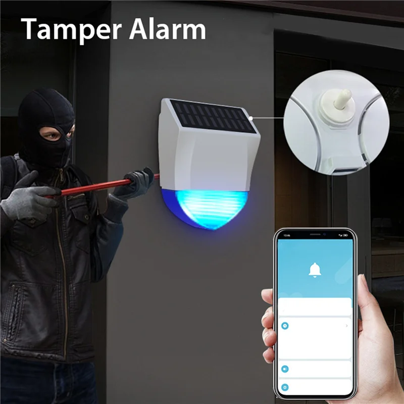

REPLA-2X Tuya Smart Wi-Fi сирена сигнализация уличная звуковая и световая сигнализация водонепроницаемая солнечная звуковая световая сигнализация