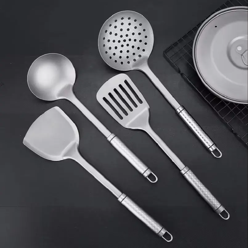 

Titanium Cookware Spade Camping Cooking Turner Spatula Tools With Steel Handle