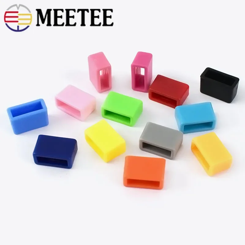 30pcs Meetee 10mm Plastic Belt Loop Keeper Buckles Dog Collar Harness Backpack Strap Buttons Webbing Anti-slip Garment Accessory