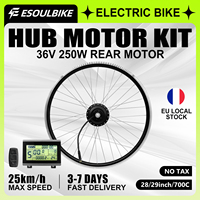 ESOULBIKE KT Ebike Kit 36V 250W Electric Bicycle Bike Conversion Kit 28'' 29'' 700CRear Wheel Hub Motor LED880 LCD3 display