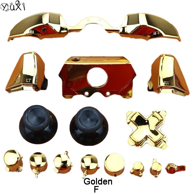 Yuxi-Xbox One Elite用のゲームボタン,電気メッキボタン,修理アクセサリー,新品,lb,rb,lt,rt,ゲームハンドル,方向キー,フルセット