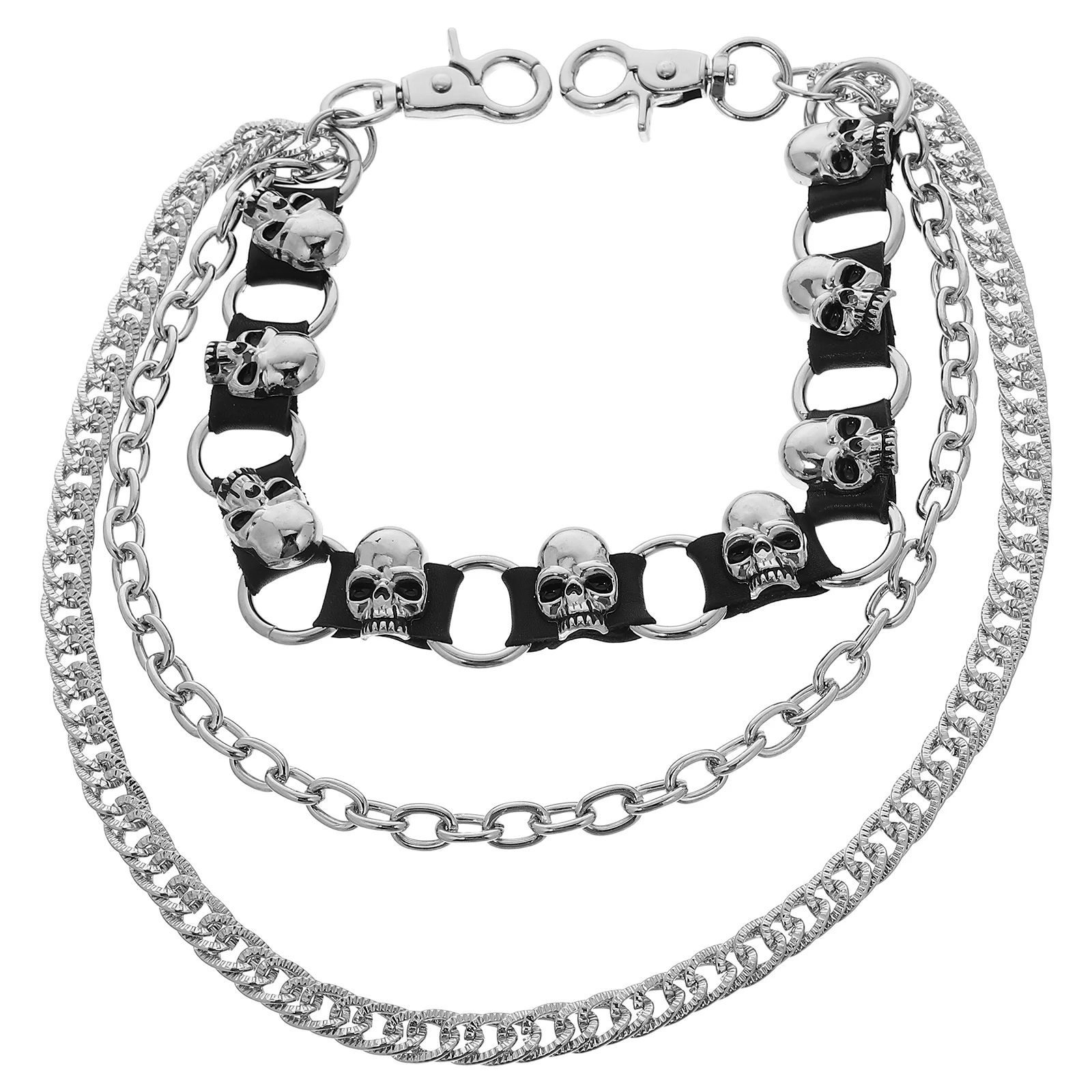 

Skull Head Pants Multi-Layered Metal Punk Jean Chain For Men Women Hip Hop Rock Belt Denim Chain Chunky Trousers Accessory