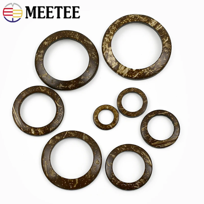 

20Pcs 15-50mm Natural Coconut Buckle for Bags O Ring Wooden Clasp Garment Belt Decoration Connector Buttons DIY Sewing Accessory