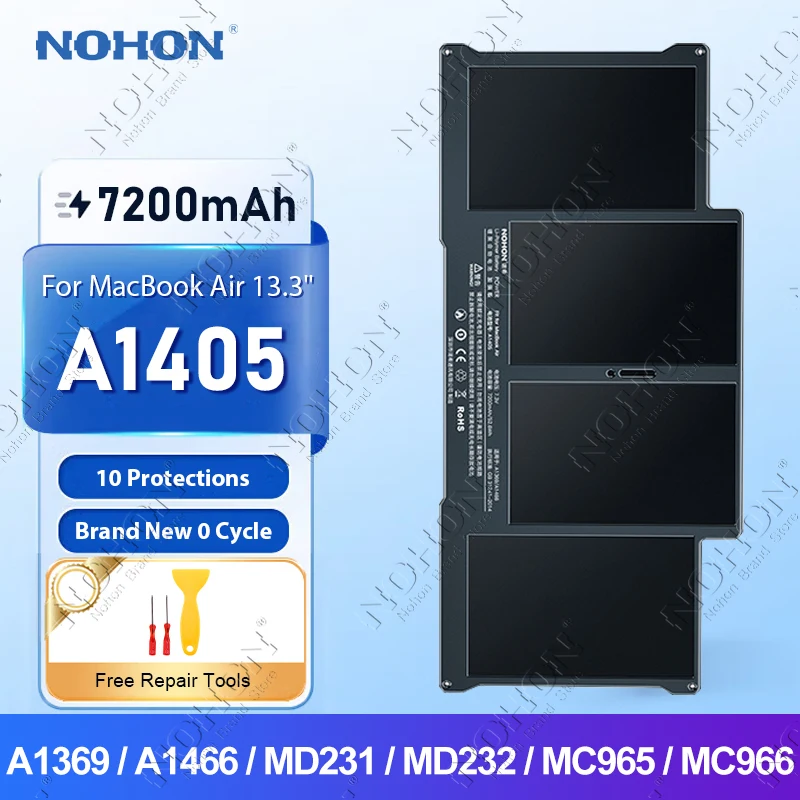 NOHON A1405 A1496 Laptop Battery For Macbook Air 13