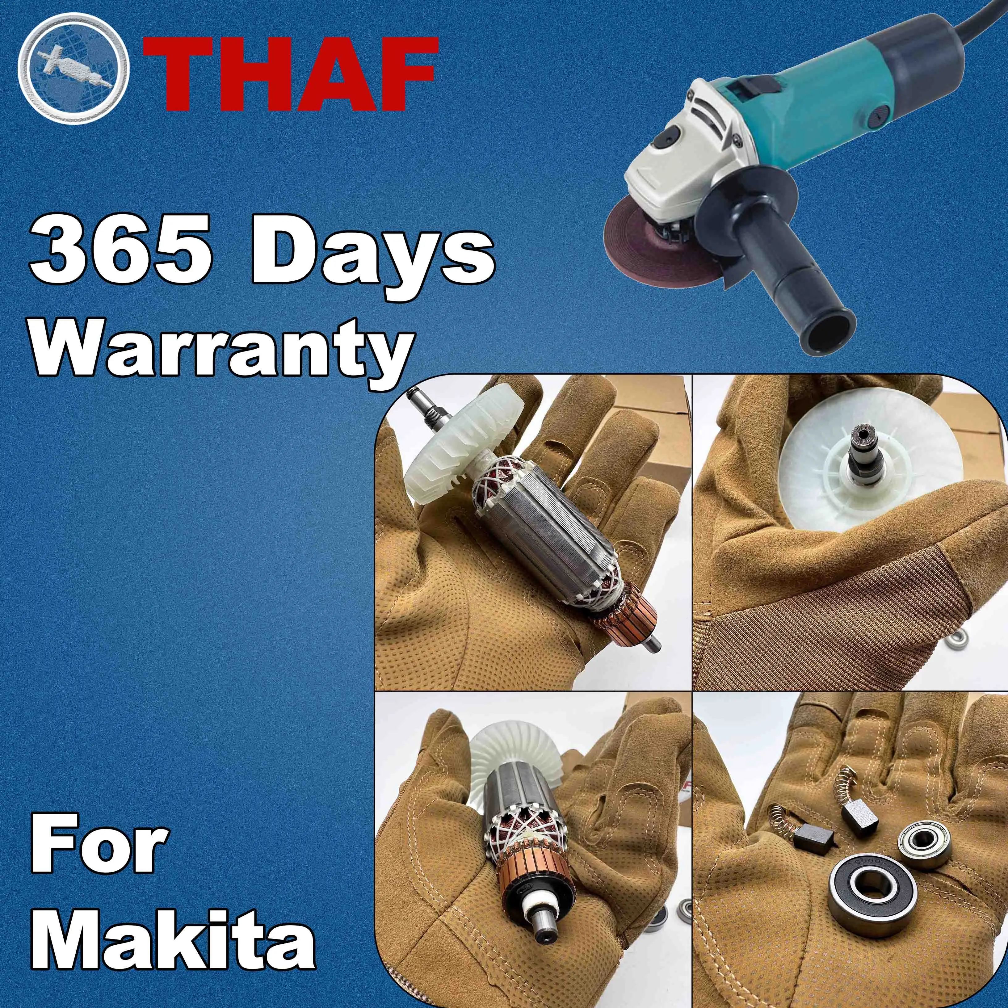 AC 220V 240V 9523 9523NB 9524NB 9525NB Armature Rotor For MAKITA Angle Grinder Spare Parts Grinder 517168-0