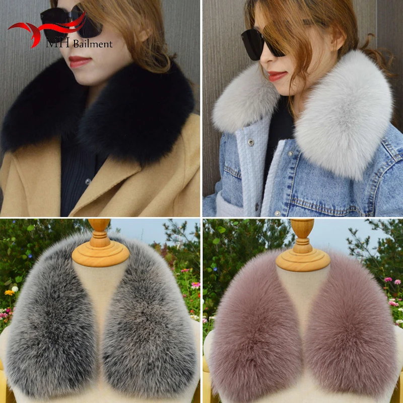 Fox Fur Collar Real Fur Square Collar Single Sell Fur Collar Square Collar Unisex Whole Skin Raccoon Dog Fur Winter Fur Scarf