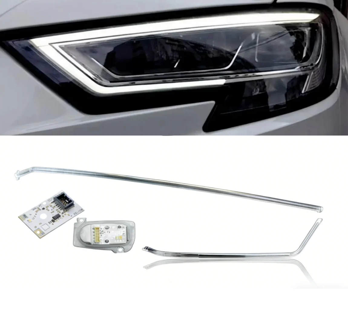 8V0998473A 8V0998474A B011783-A A3 FULL LED Headlight 90071302 90071303 DRL Module New for Audi A3 S3 LED Angle Eyes 17-19