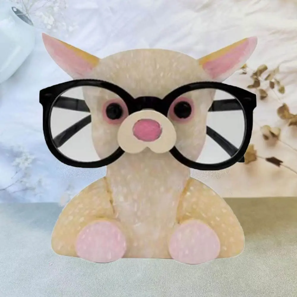 Cute 3D Animal Glasses Rack Wood Handmade Eyeglasses Show Stand Hand Carved Cartoon Jewelry Holder Office