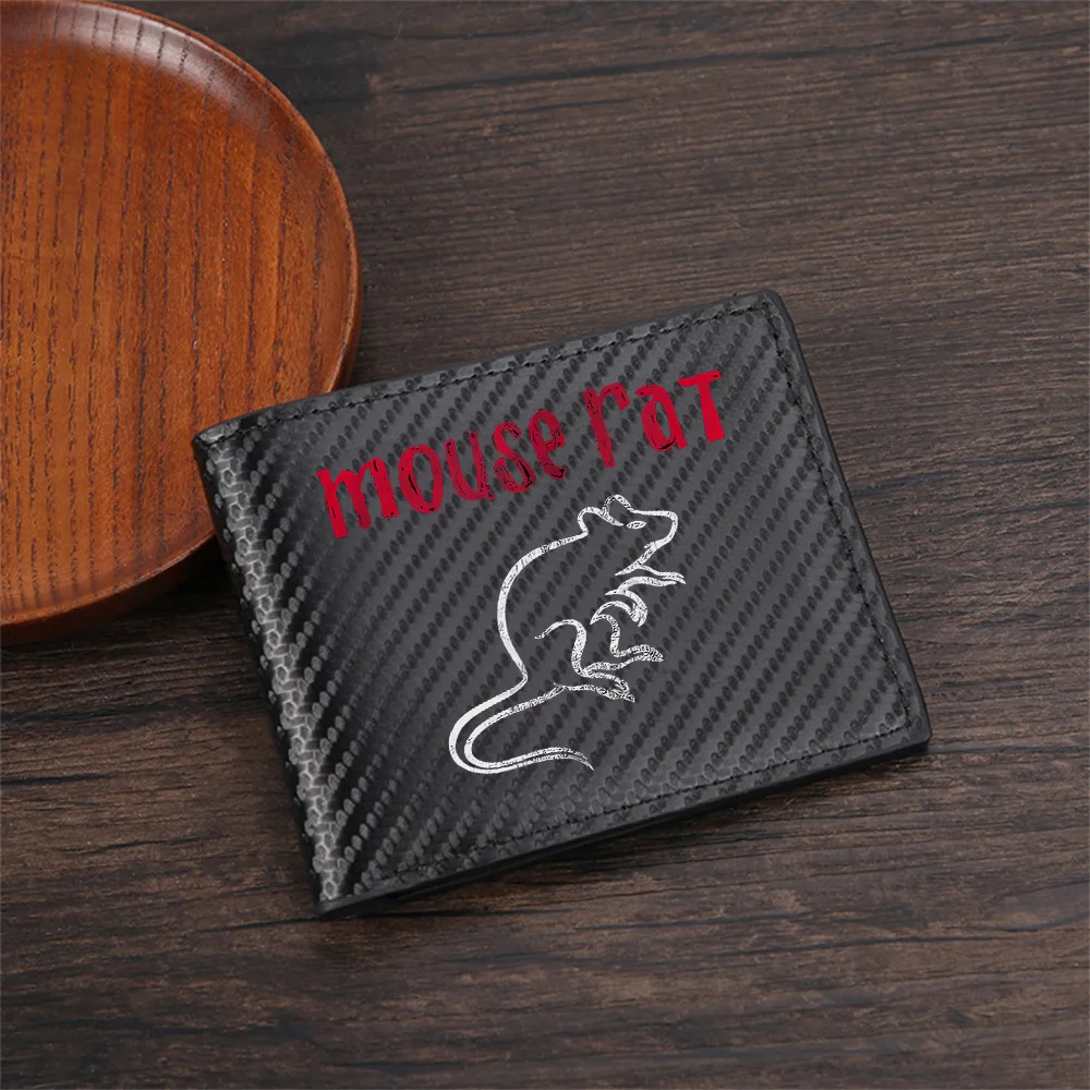 Mouse rat art animal black background Men's Wallets Simple Business Modern Stylish Printing Design Gifts For Father Boyfriend Ch