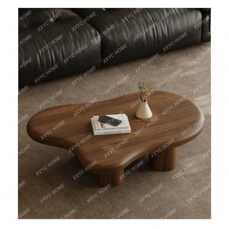 XX Medieval style cloud coffee table special-shaped  creative living room household small apartment walnut leather