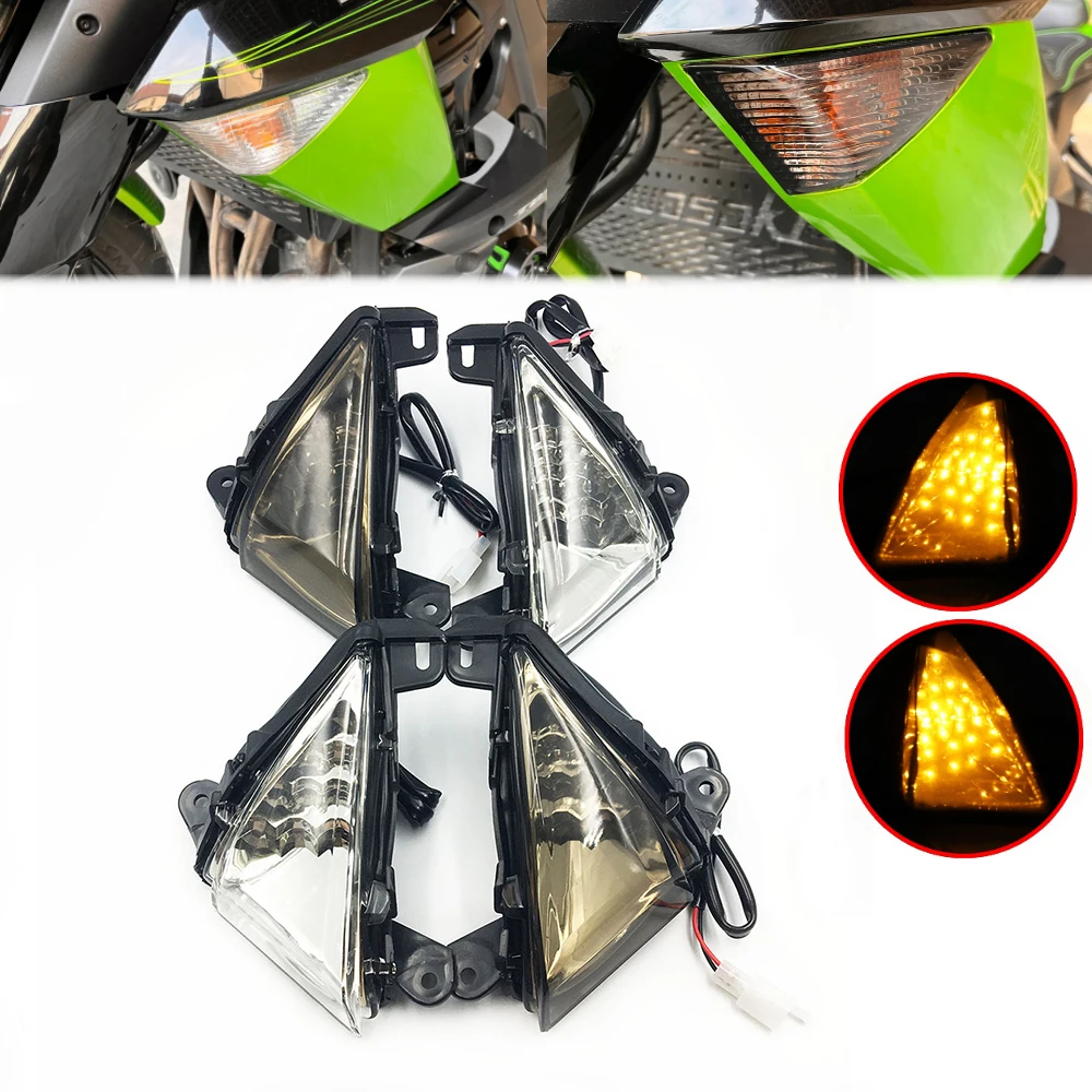 Front LED Turn Signal Indicator For KAWASAKI ZX6R ZX10R Z750 Z1000 NINJA 650R ER6N ER6F Motorcycle Accessories Light Blinker