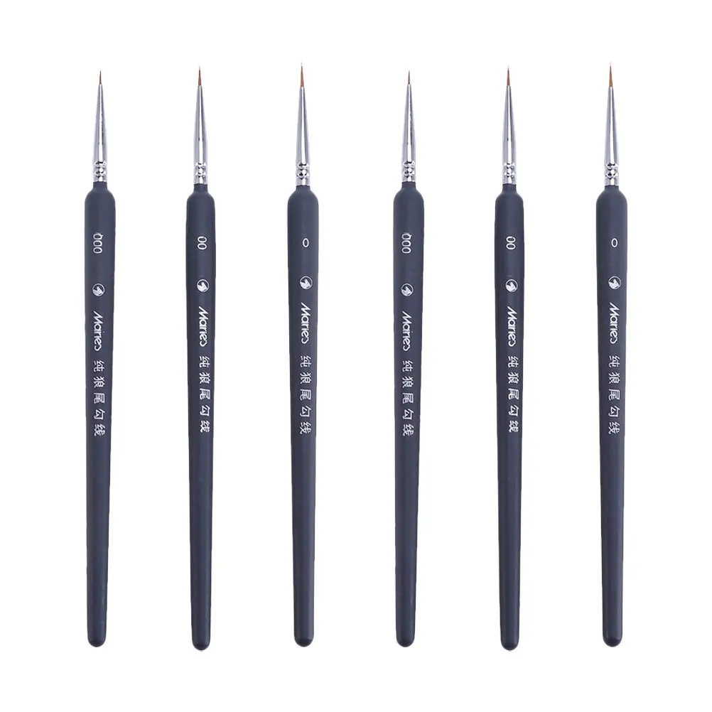 مجموعة فرش رسم احترافية دقيقة مكونة من 6 قطع، قلم رسم للفنانين للألوان المائية والزيتية والأكريليك وفرشاة الطلاء الدقيقة #2