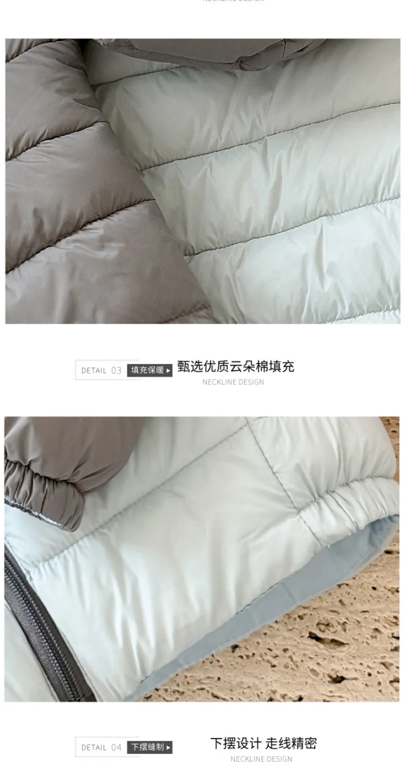 Kinder-Daunenjacke aus verdickter Baumwolle, wasserdicht, koreanische Version, kurzer Outdoor-Mantel für Jungen und Mädchen, bequemes „Bread“-Design – Detail 14