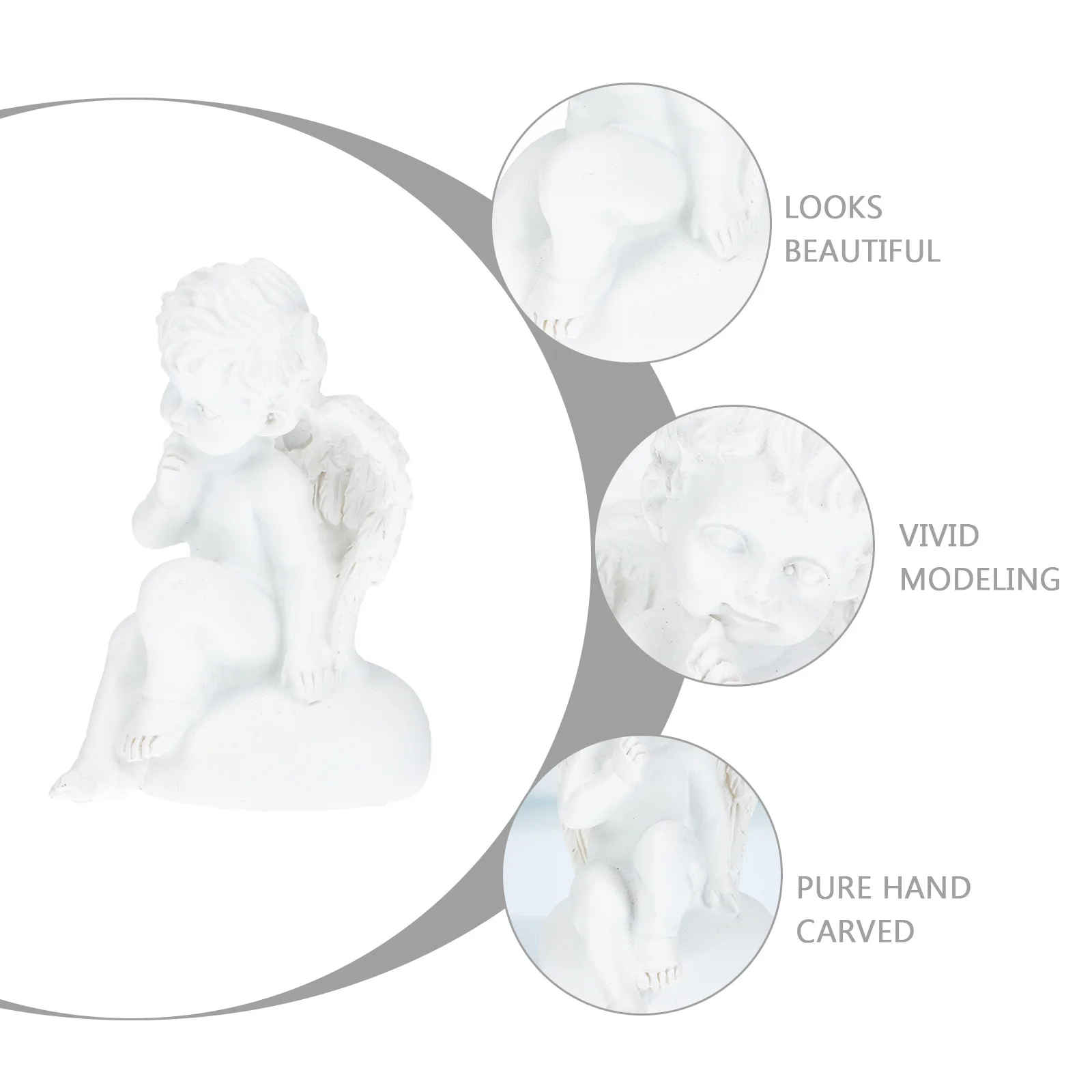 

1Pcs Resin Angel Statue Cupid Sculpture Home Decoration Desktop Ornament Resin Angel Sculpture Cherub Cherub Figurine