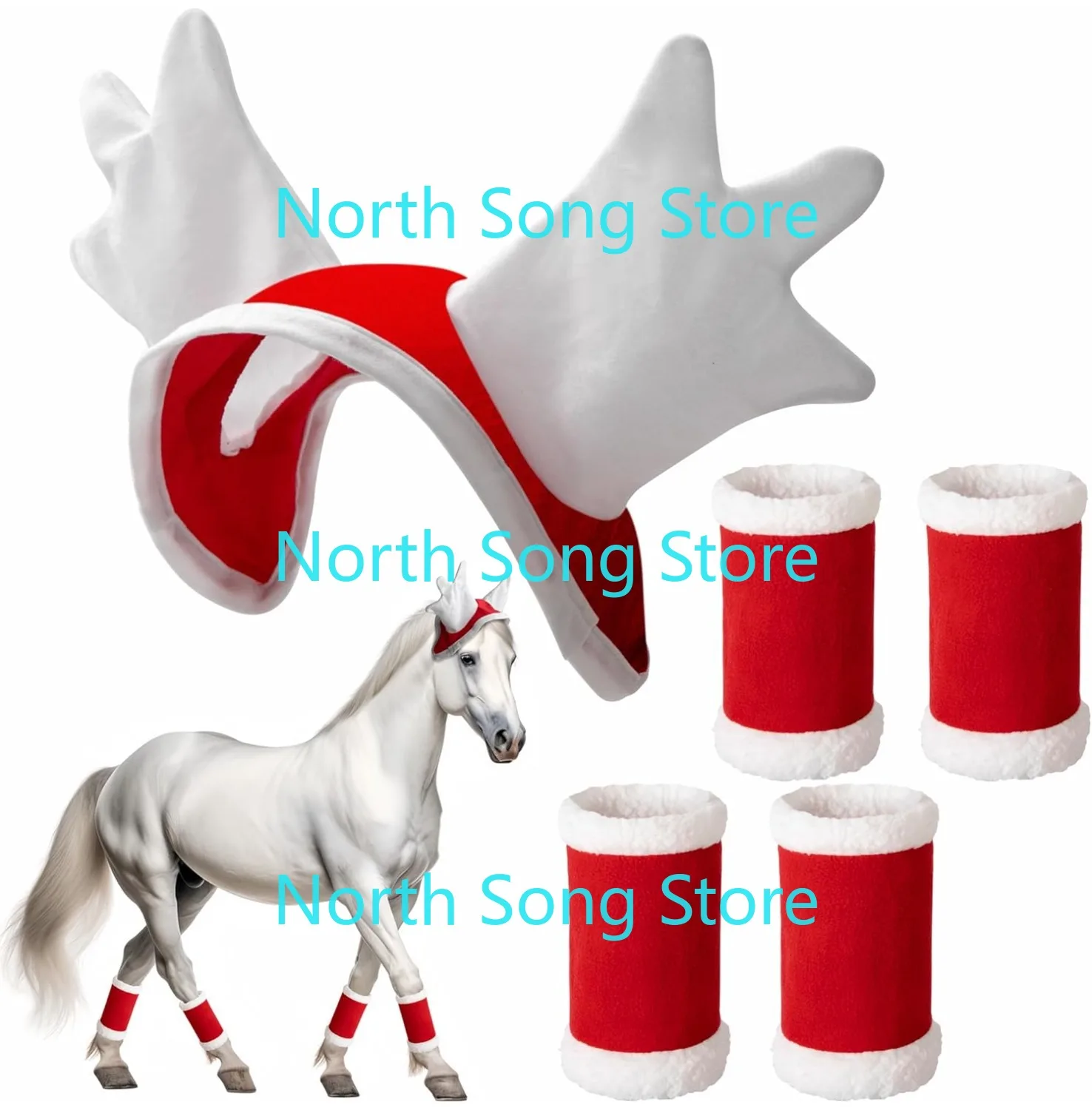 

5 шт., рождественские костюмы с лошадьми-пушистые рождественские накидки на ноги лошади, шляпа змеи для рождественской праздничной вечеринки, принадлежности
