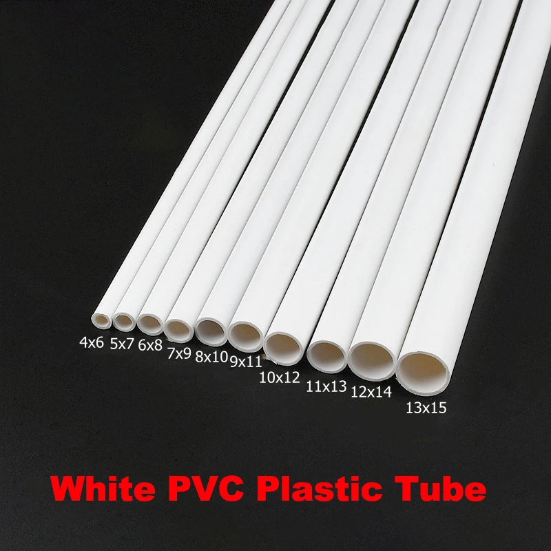 

500mm Length White PVC Plastic Tube, OD 5~24mm, Aquarium Tube For Fisherman, Garden Irrigation Accessories