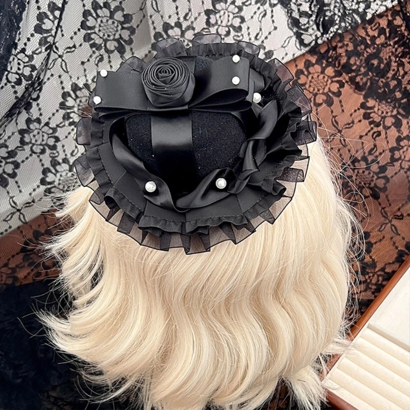 Jepit Rambut Fascinator Organza Hitam Portabel Menambah Elegan Gaya Rambut Apa Pun Penggunaan Sehari-hari Aksesori Fashion