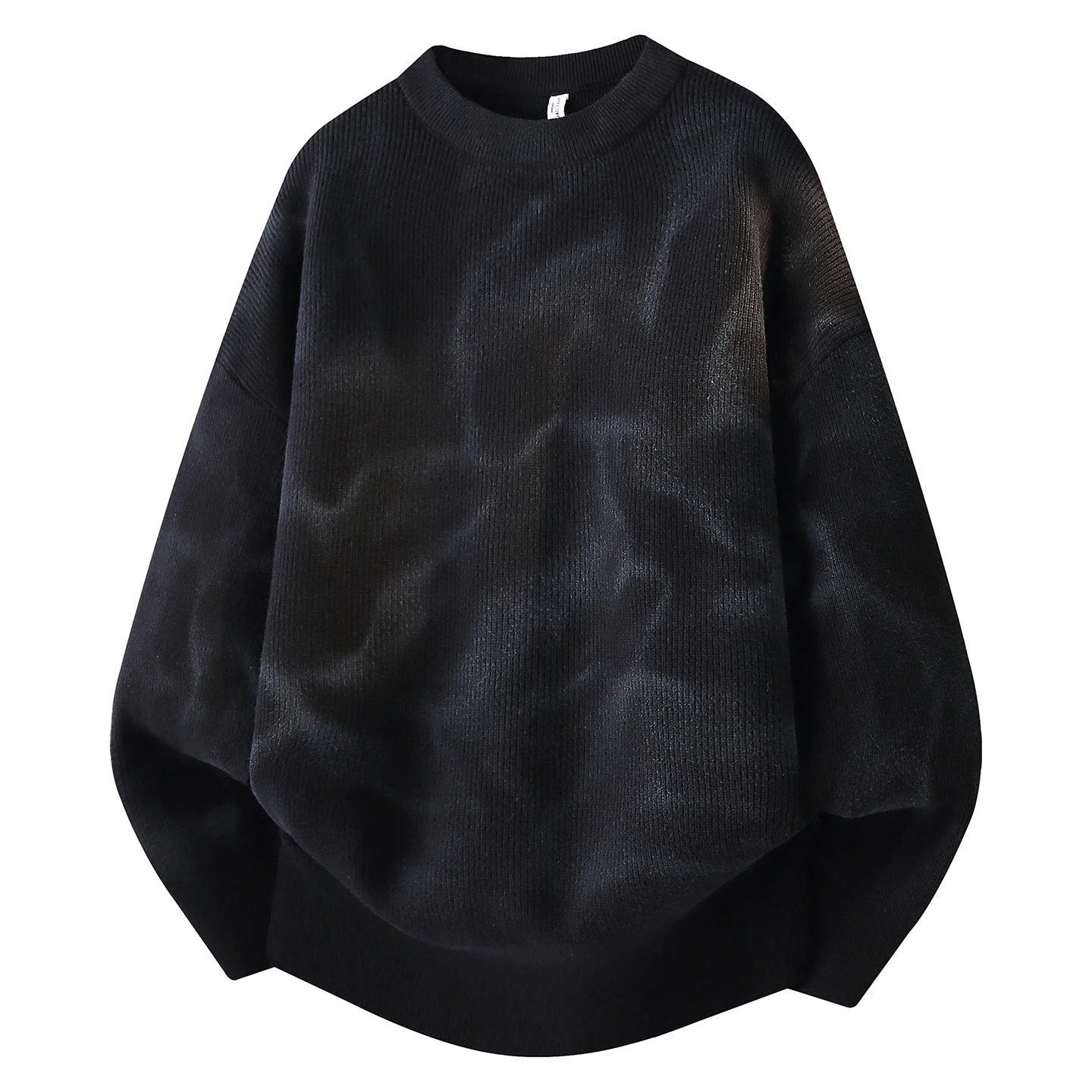 

Мужской утепленный вязаный свитер с круглым вырезом, свободного кроя, зимний, теплый, повседневный, из смесового полиэстера, с длинными рукавами, базовый, модный