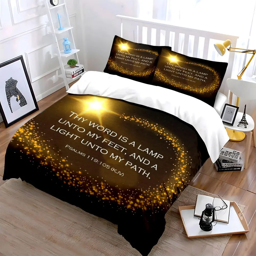 "Spiritual Guidance and Inspiration Set"  kid's and adults' bedroom decor, Exquisite three-piece bedding set gift
