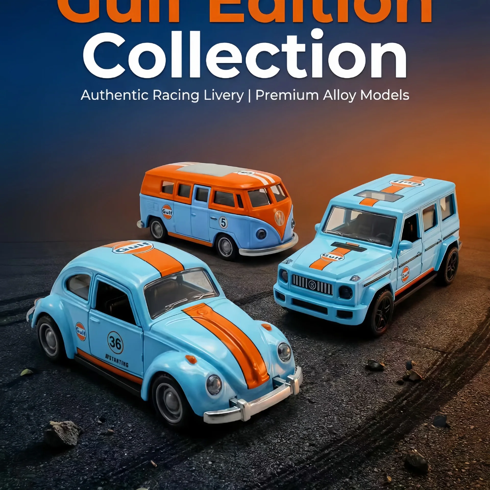 

Nostalgic Vintage 1:36 Gulf Diecast Alloy Car Simulated Off Road Shape Small Toy Gift For Daily Decoration And Collection