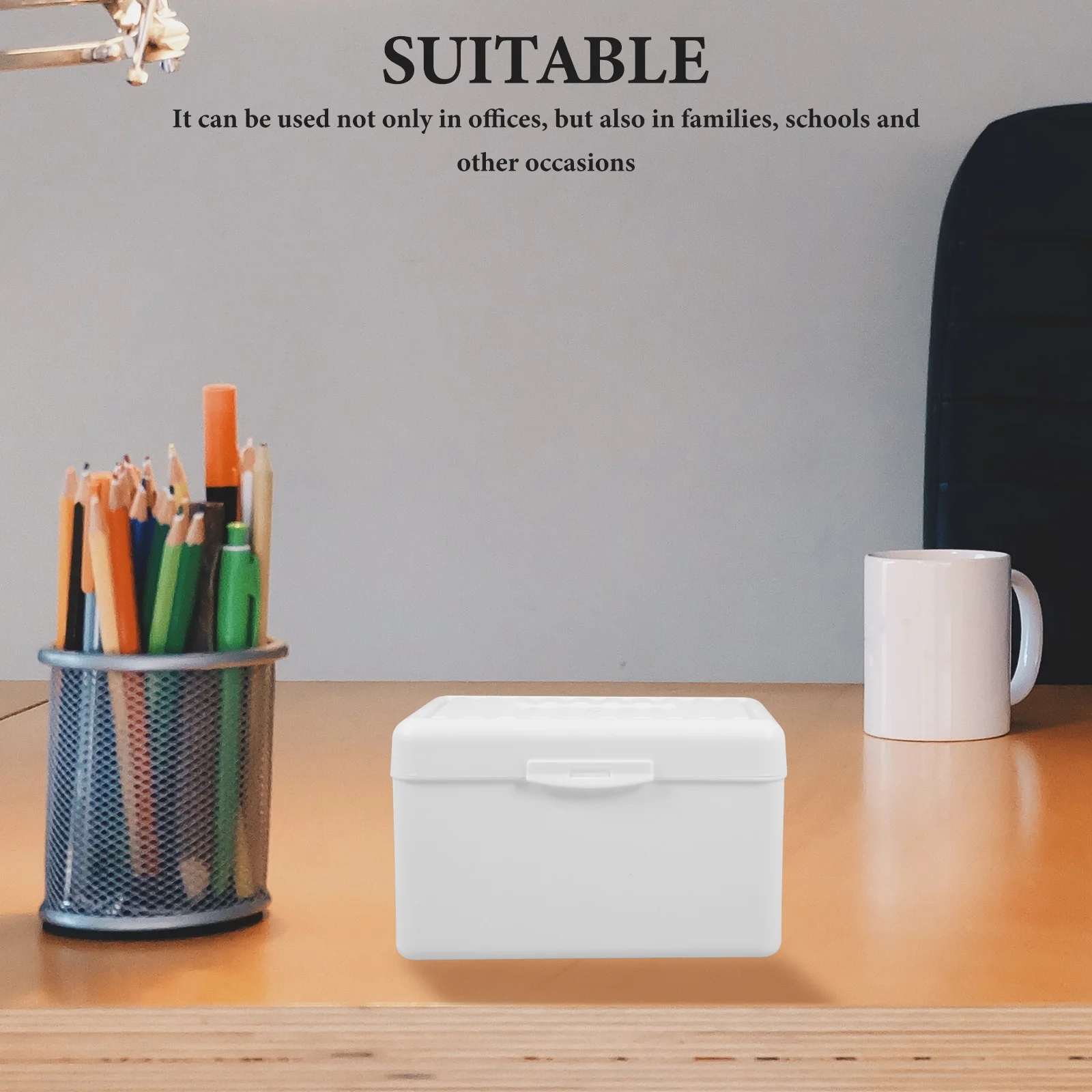 

Business Storage Desktop Organizer Portable Office Cards Holder Space-Saving Tidy Business Supplies Flashcard Holder Box