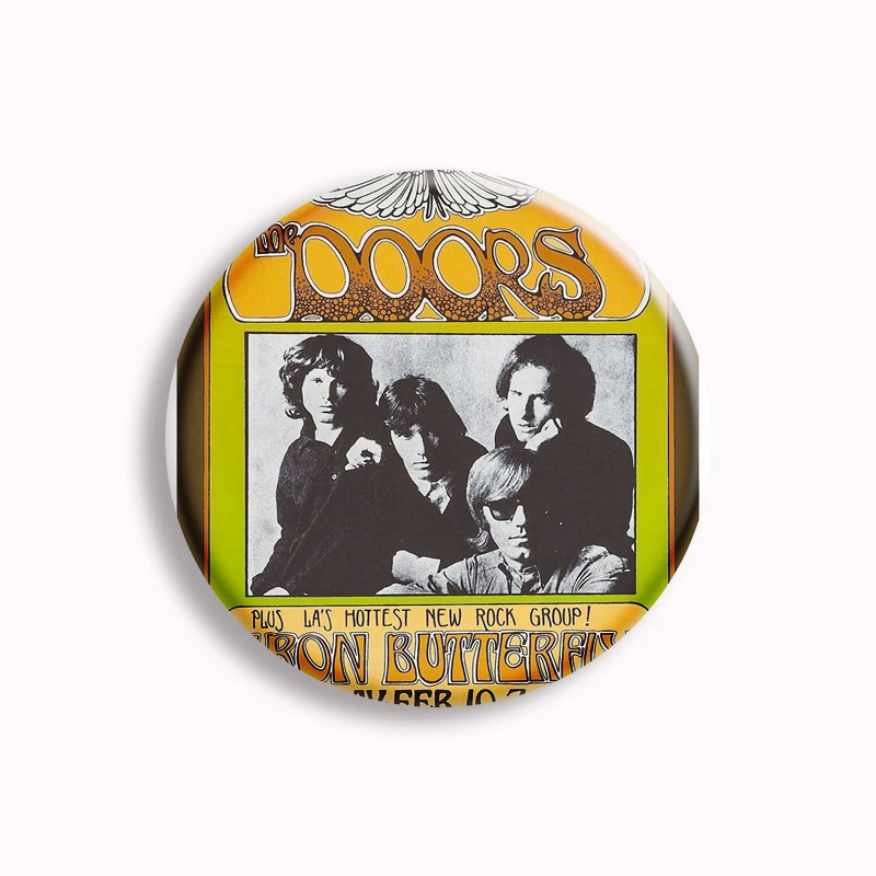 Vintage Rock N Roll Band Broche, Botão macio Pin, Música Estética, Emblema, Acessórios para sacos, Decoração, The Doors, John Morerson