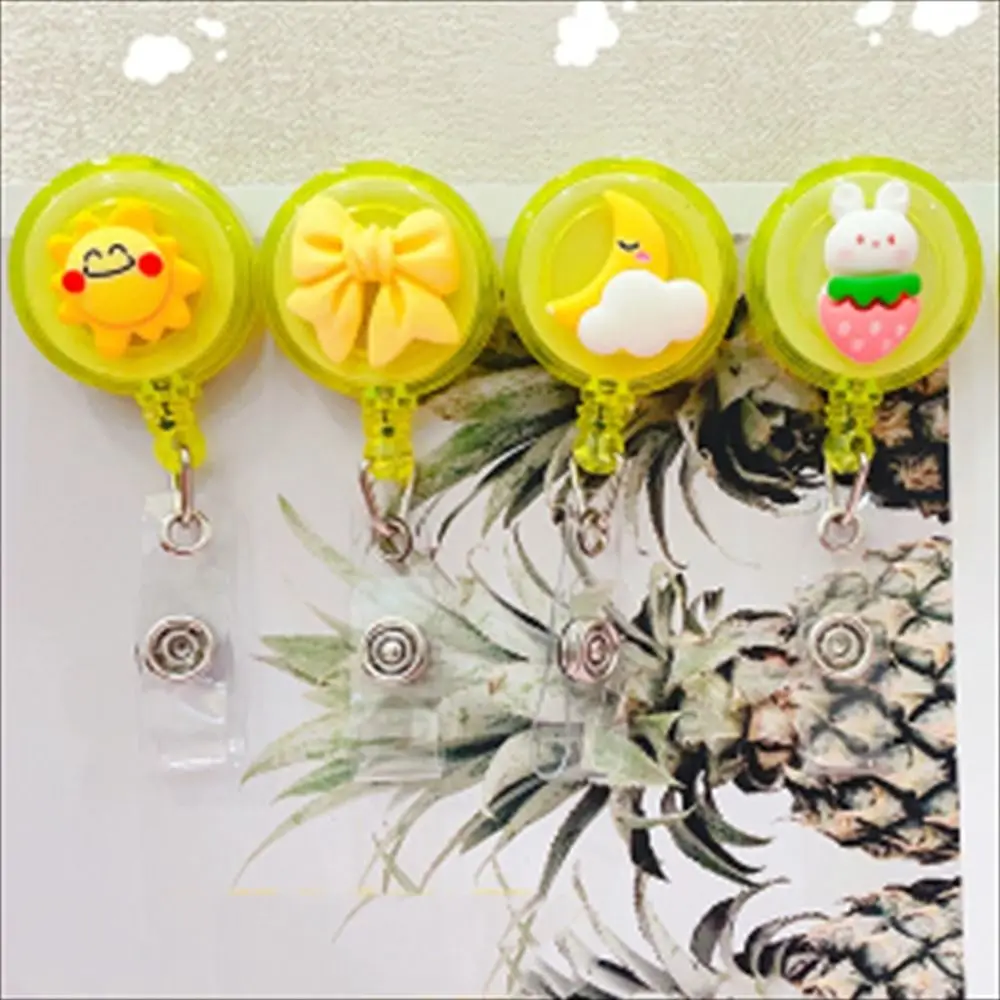 School Office Supplies Name Tag Students Cartoon Card Holder Name Card Holder Badge Holder Retractable Badge Reel ID Card Clips