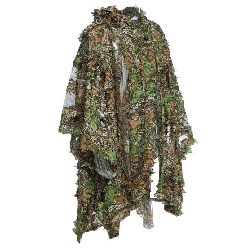 3D Ghillie Suit Sniper Airsoft Camouflag Clothes Maple Leaf Bionic Clothing Tactical Poncho for Hunting Shooting